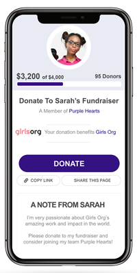 An example of a Team Page on a mobile phone.